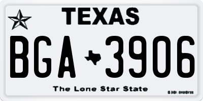 TX license plate BGA3906
