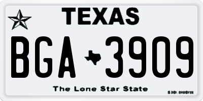 TX license plate BGA3909