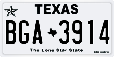 TX license plate BGA3914