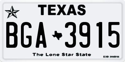 TX license plate BGA3915