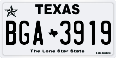 TX license plate BGA3919