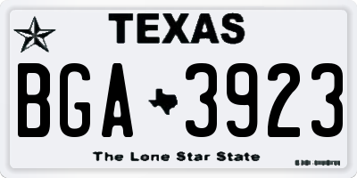 TX license plate BGA3923