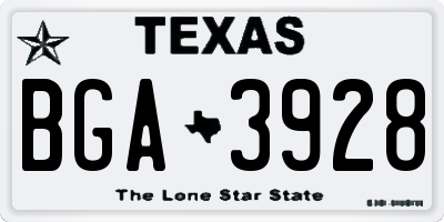 TX license plate BGA3928