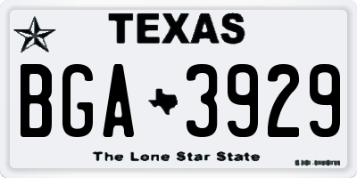 TX license plate BGA3929