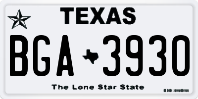 TX license plate BGA3930