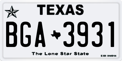 TX license plate BGA3931