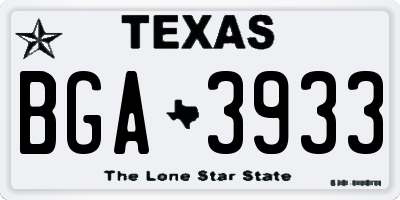TX license plate BGA3933