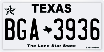 TX license plate BGA3936