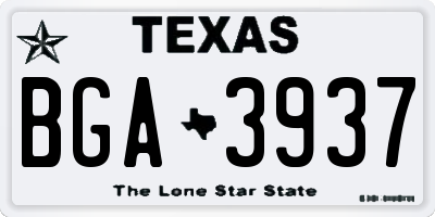 TX license plate BGA3937