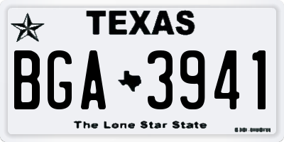 TX license plate BGA3941