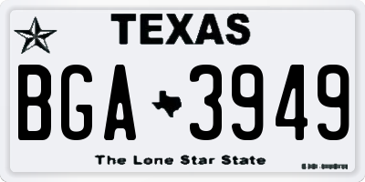 TX license plate BGA3949