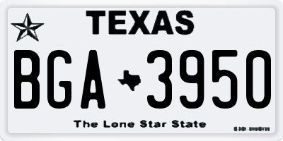 TX license plate BGA3950