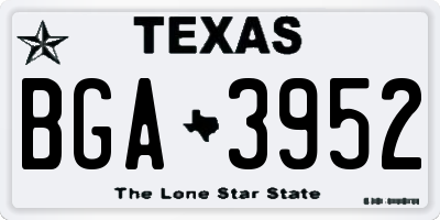 TX license plate BGA3952