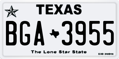 TX license plate BGA3955