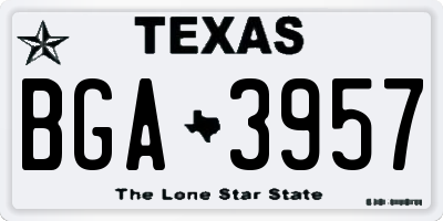 TX license plate BGA3957