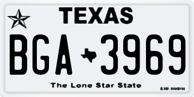 TX license plate BGA3969