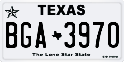 TX license plate BGA3970