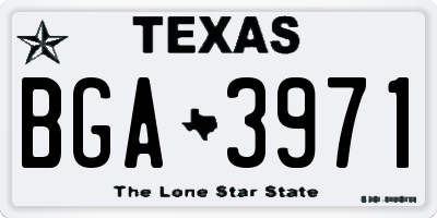 TX license plate BGA3971