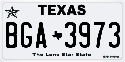 TX license plate BGA3973