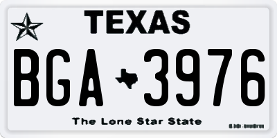 TX license plate BGA3976