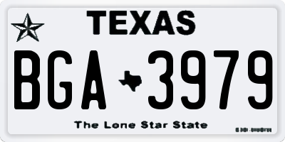 TX license plate BGA3979