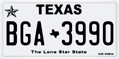 TX license plate BGA3990