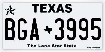 TX license plate BGA3995
