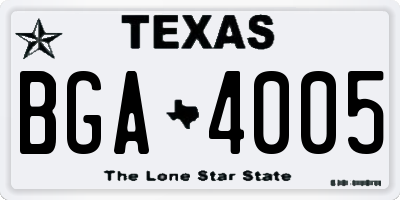 TX license plate BGA4005