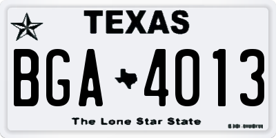 TX license plate BGA4013
