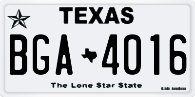 TX license plate BGA4016