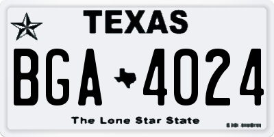 TX license plate BGA4024