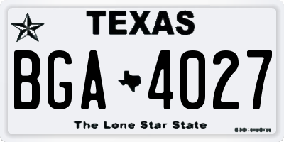TX license plate BGA4027