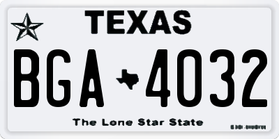 TX license plate BGA4032