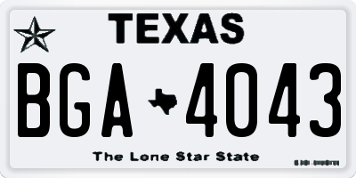 TX license plate BGA4043