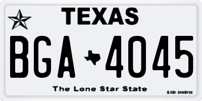 TX license plate BGA4045