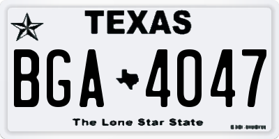 TX license plate BGA4047