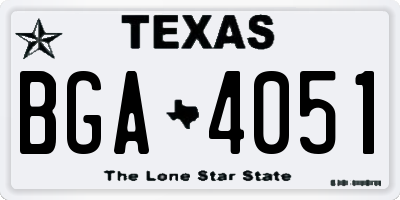 TX license plate BGA4051