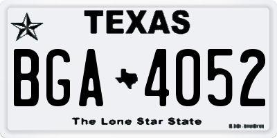 TX license plate BGA4052
