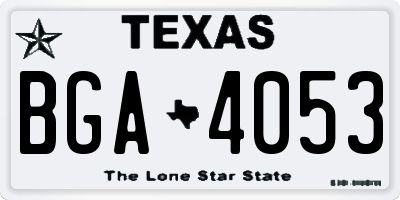 TX license plate BGA4053