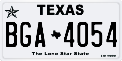 TX license plate BGA4054