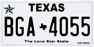 TX license plate BGA4055