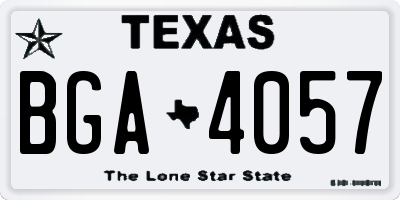 TX license plate BGA4057