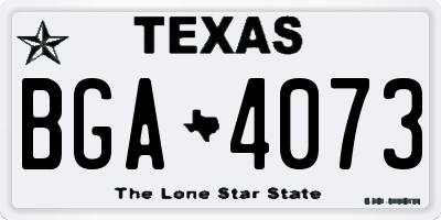 TX license plate BGA4073