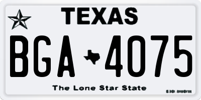 TX license plate BGA4075