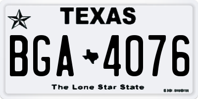 TX license plate BGA4076
