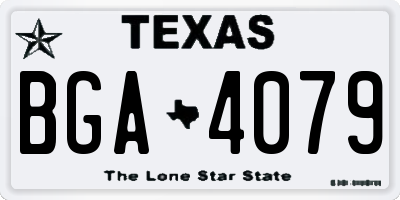 TX license plate BGA4079