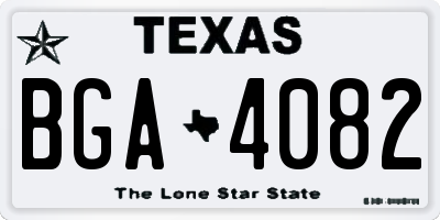 TX license plate BGA4082