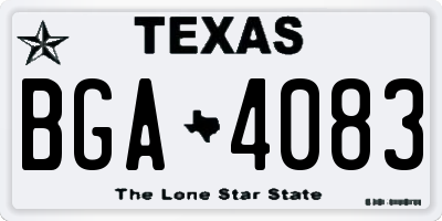TX license plate BGA4083