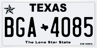 TX license plate BGA4085