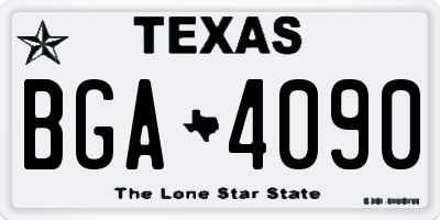 TX license plate BGA4090